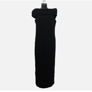 Reformation size Medium Josefina Off the Shoulder Knit Black Maxi Dress NEW